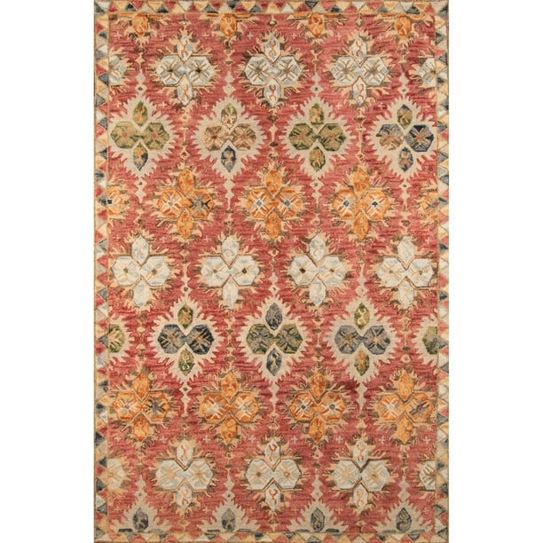 Damask 9' X 12' Feet Red Color Hand Tufted Modern Style 100% Wool Area Rug /Carpet Damask 9' X 12' Feet Red Color Hand Tufted Modern Style 100% Wool Area Rug /Carpet